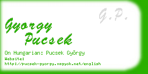 gyorgy pucsek business card